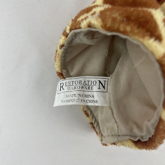 Restoration Hardware Giraffe Hand Puppet 10” Plush Soft Toy White Collar - Picture 5 of 6